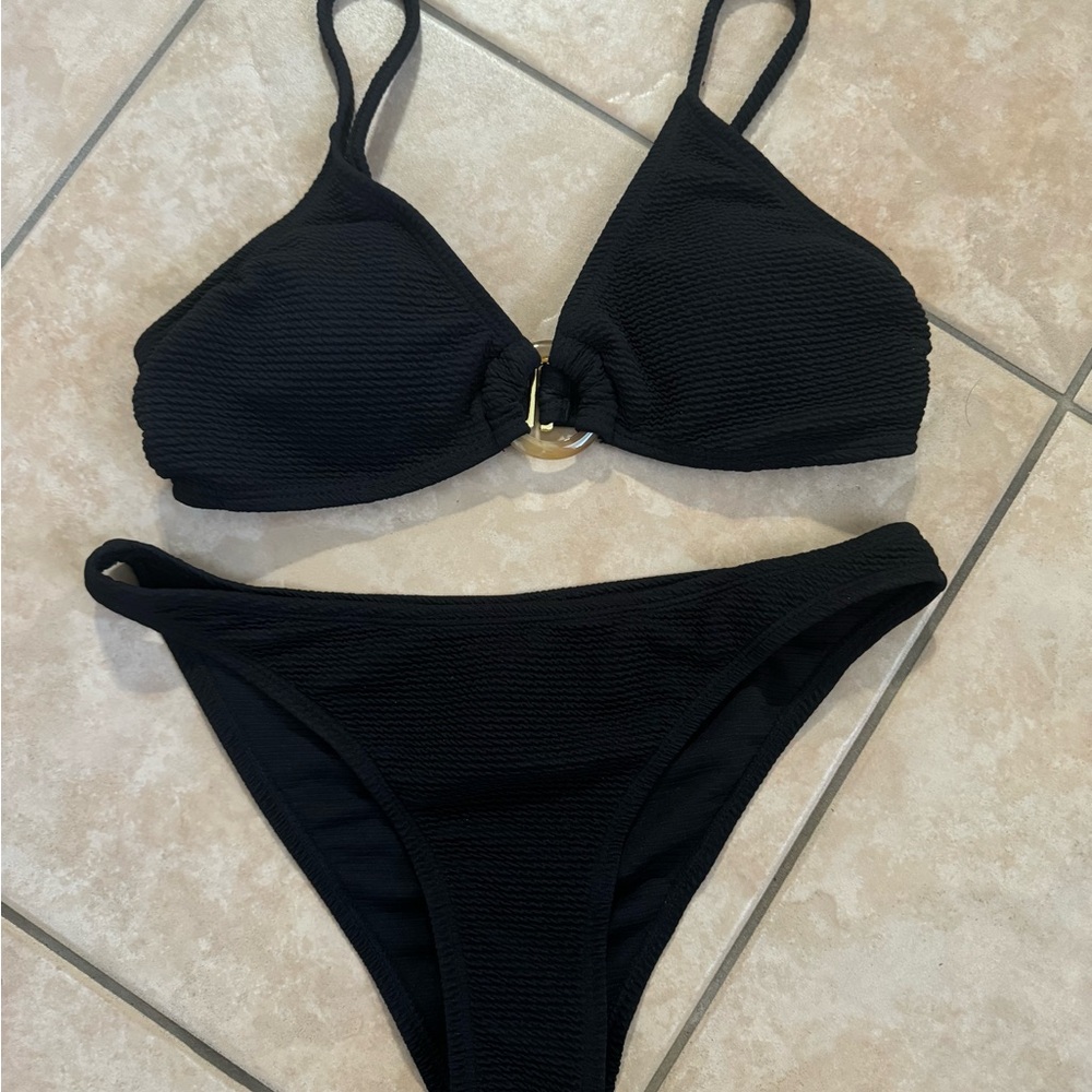 Swim Two Piece Bikini Black Unused Small